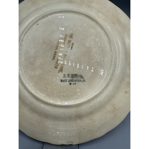 Antique 1922 Calendar Plate D.E. McNicol Pottery Dog Rabbit Hunt Scene - Picture 4 of 6